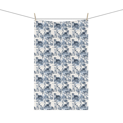Swiss Mountain Dog Cotton Tea Towels - Toile Pattern