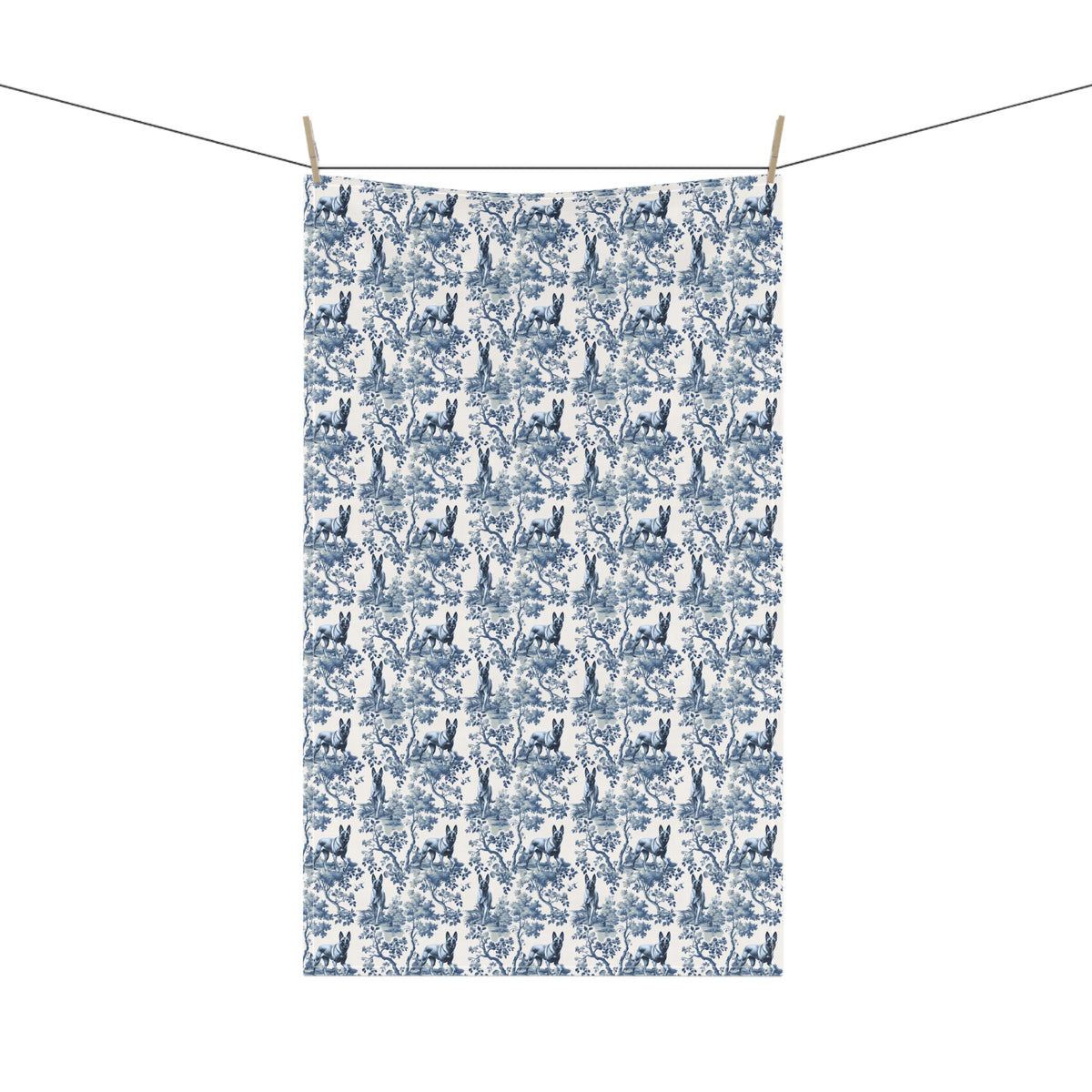 Belgian Malinois Garden Toile tea towel