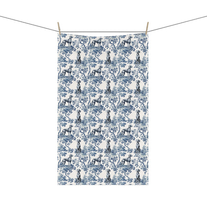 Weimaraner Cotton Tea Towels -Toile Pattern