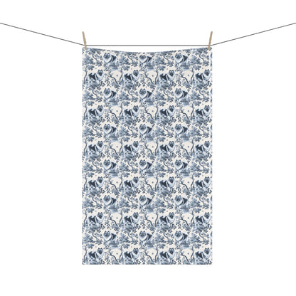 Keeshond Cotton Tea Towels - Toile Pattern