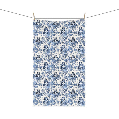 Shetland Sheepdog Cotton Tea Towels -Toile Pattern