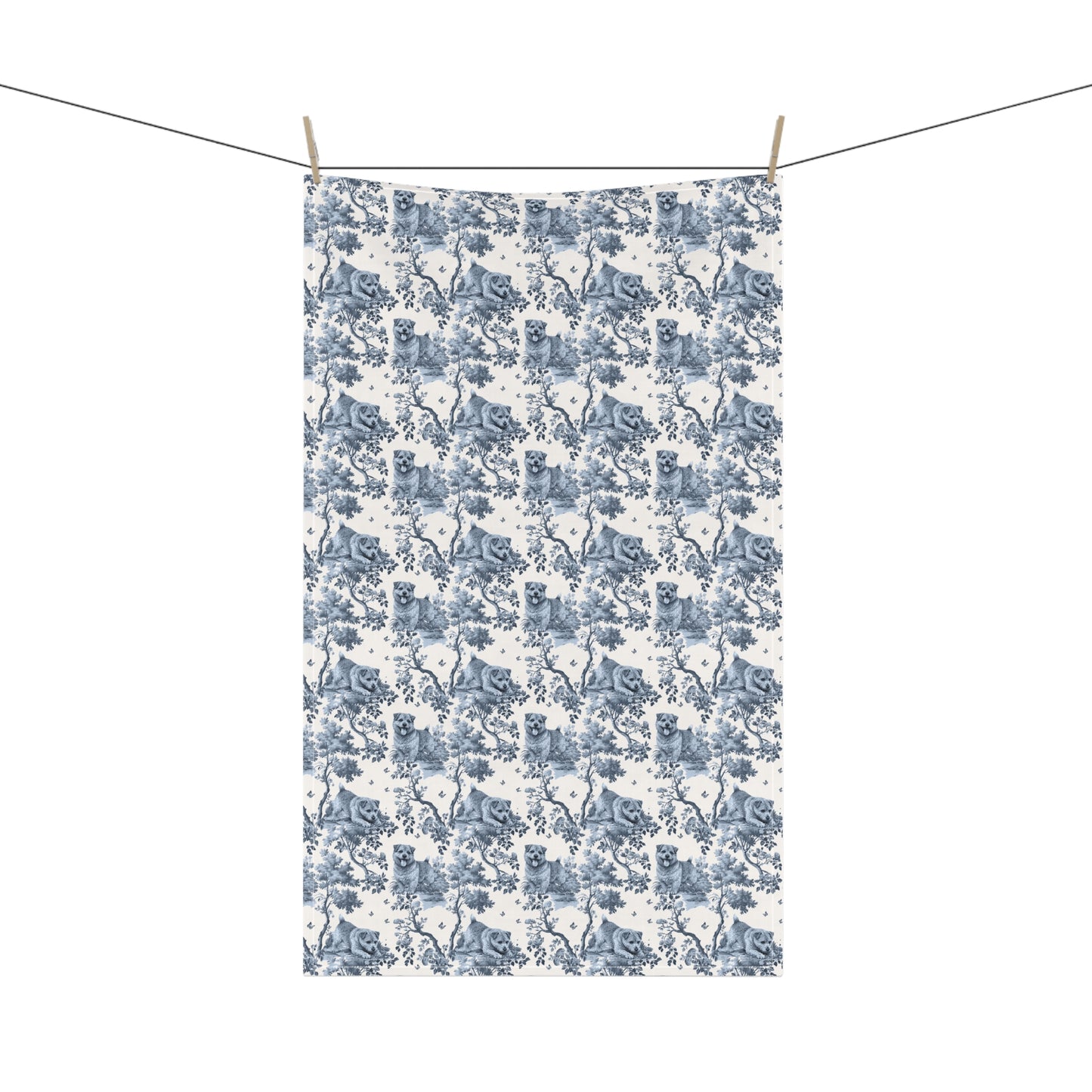 Norfolk Terrier Cotton Tea Towels - Toile Pattern