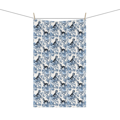 Saluki Cotton Tea Towels - Toile Pattern