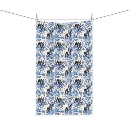 Boston Terrier Cotton Tea Towels -Toile Pattern
