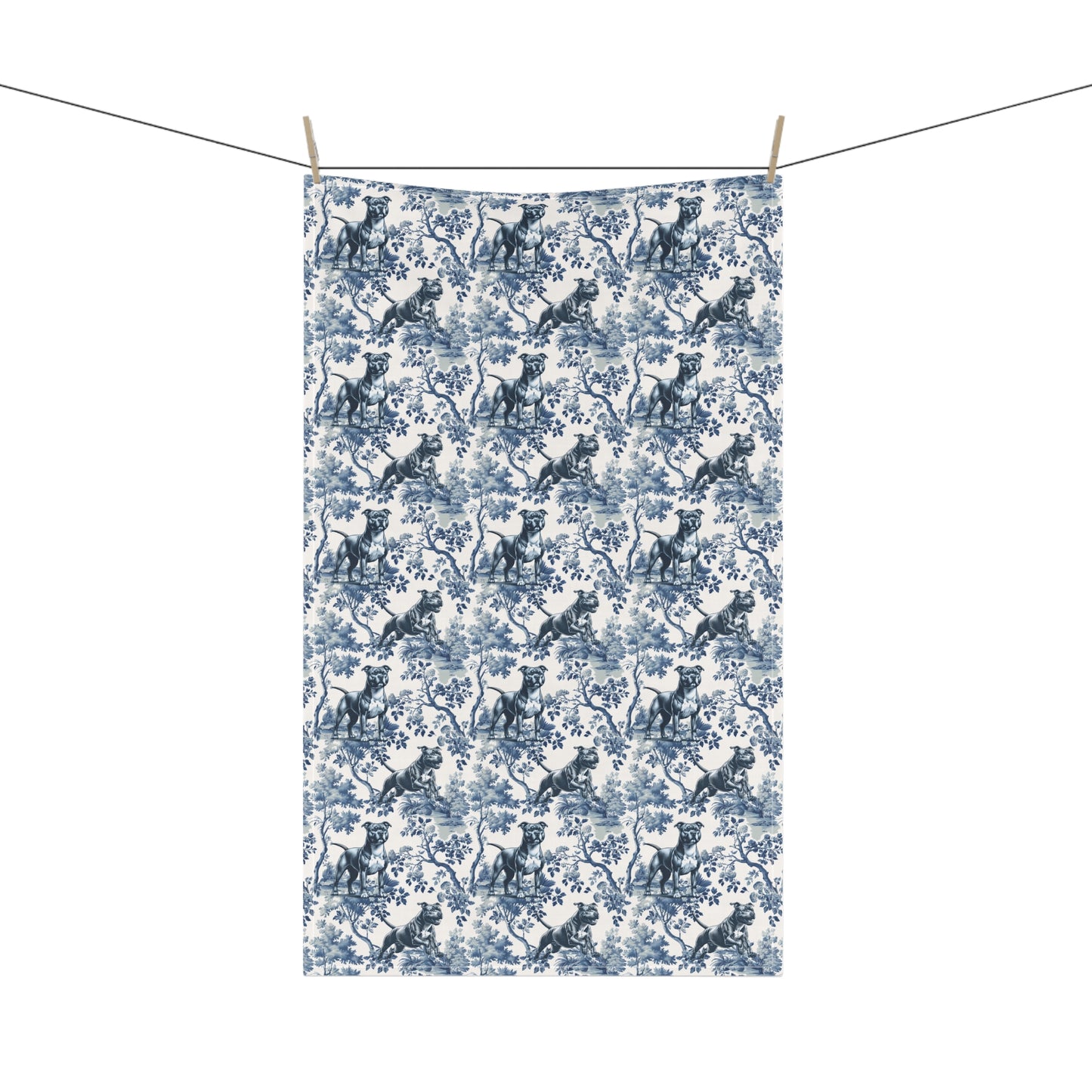 American Staffordshire Terrier Cotton Tea Towels -Toile Pattern