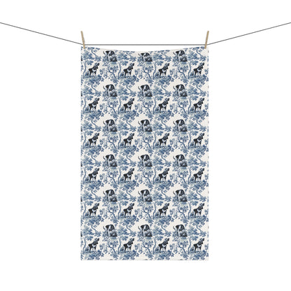 Bloodhound Cotton Tea Towels - Toile Pattern