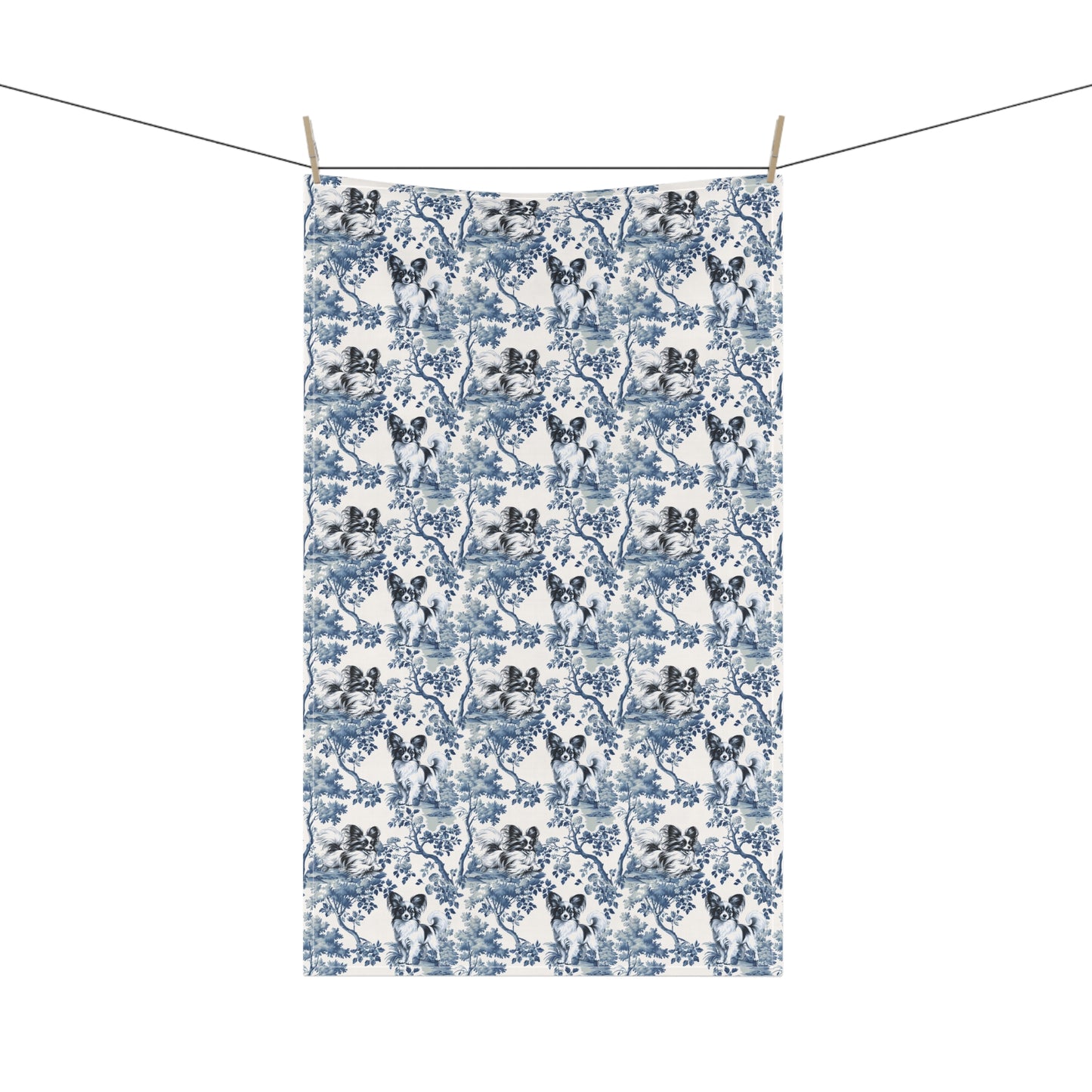 Papillon Cotton Tea Towels - Toile Pattern