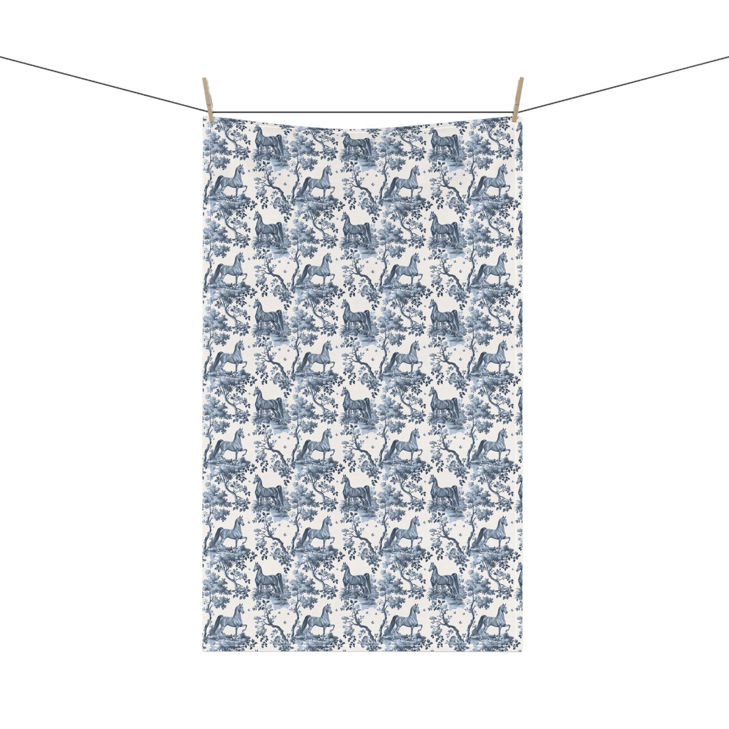 Saddlebred Horse Cotton Tea Towels - Toile Pattern