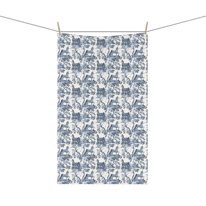 Saddlebred Horse Cotton Tea Towels - Toile Pattern