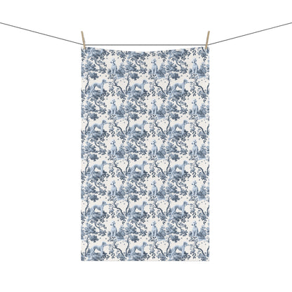 Bedlington Terrier Cotton Tea Towels - Toile Pattern