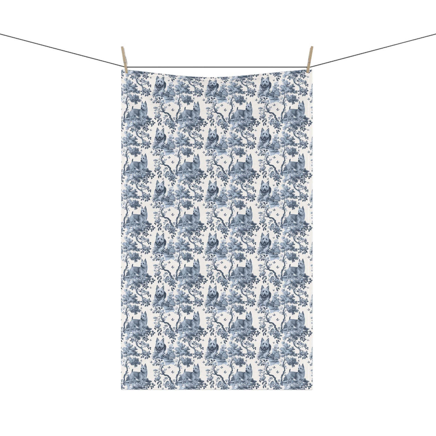 Australian Terrier Cotton Tea Towels - Toile Pattern