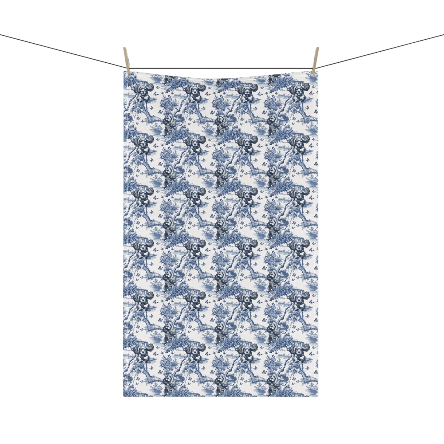 American Cocker Spaniel Cotton Tea Towels -Toile Pattern