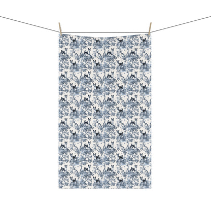 Basenji Cotton Tea Towels - Toile Pattern