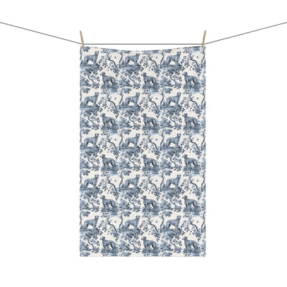 Scottish Deerhound Cotton Tea Towels - Toile Pattern
