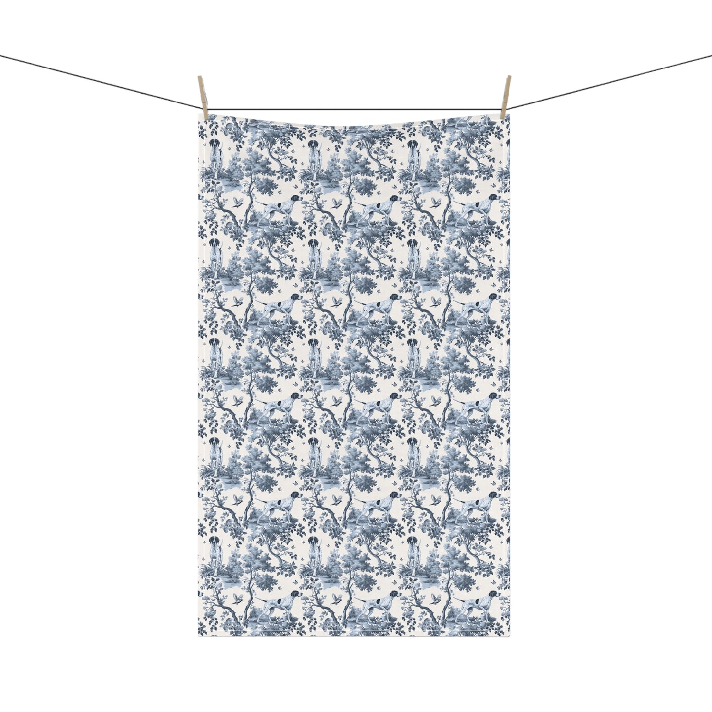 English Pointer Cotton Tea Towels - Toile Pattern