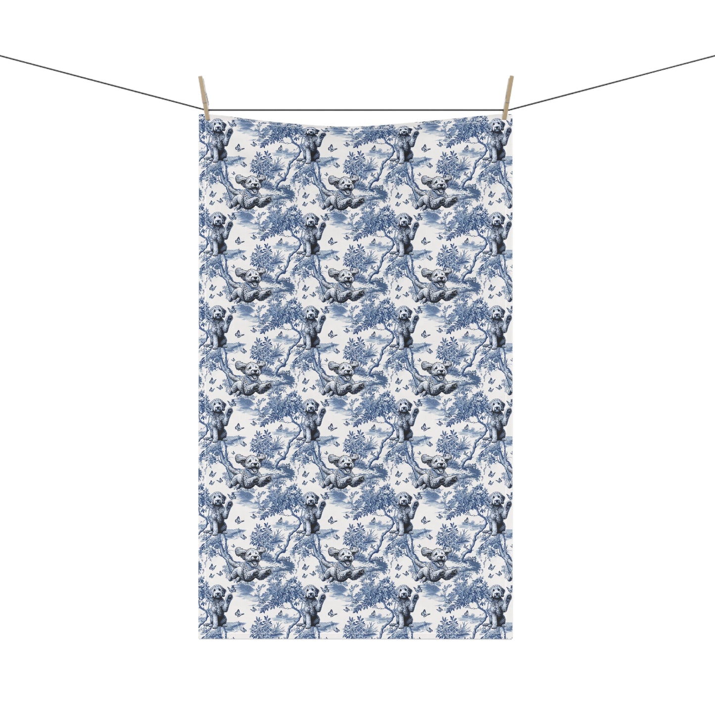 Goldendoodle Cotton Tea Towels - Toile Pattern