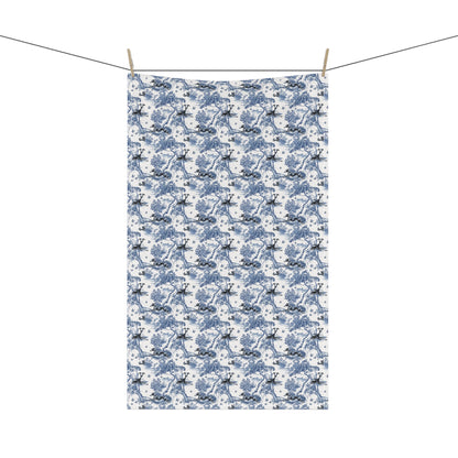 Italian Greyhound Garden Toile tea towel