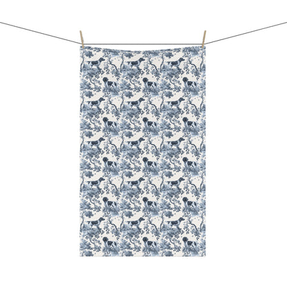 Large Munsterlander Cotton Tea Towels - Toile Pattern