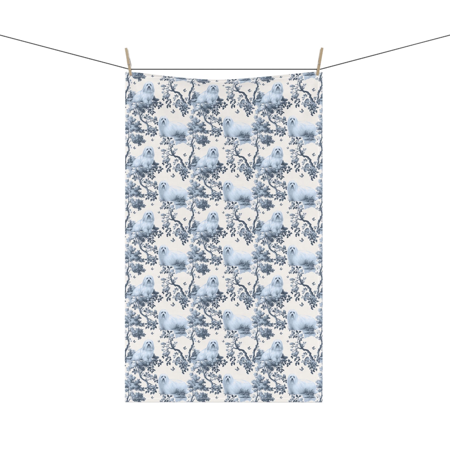 Coton de Tulear Cotton Tea Towels - Toile Pattern