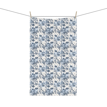 Tibetan Spaniel Cotton Tea Towels - Toile Pattern