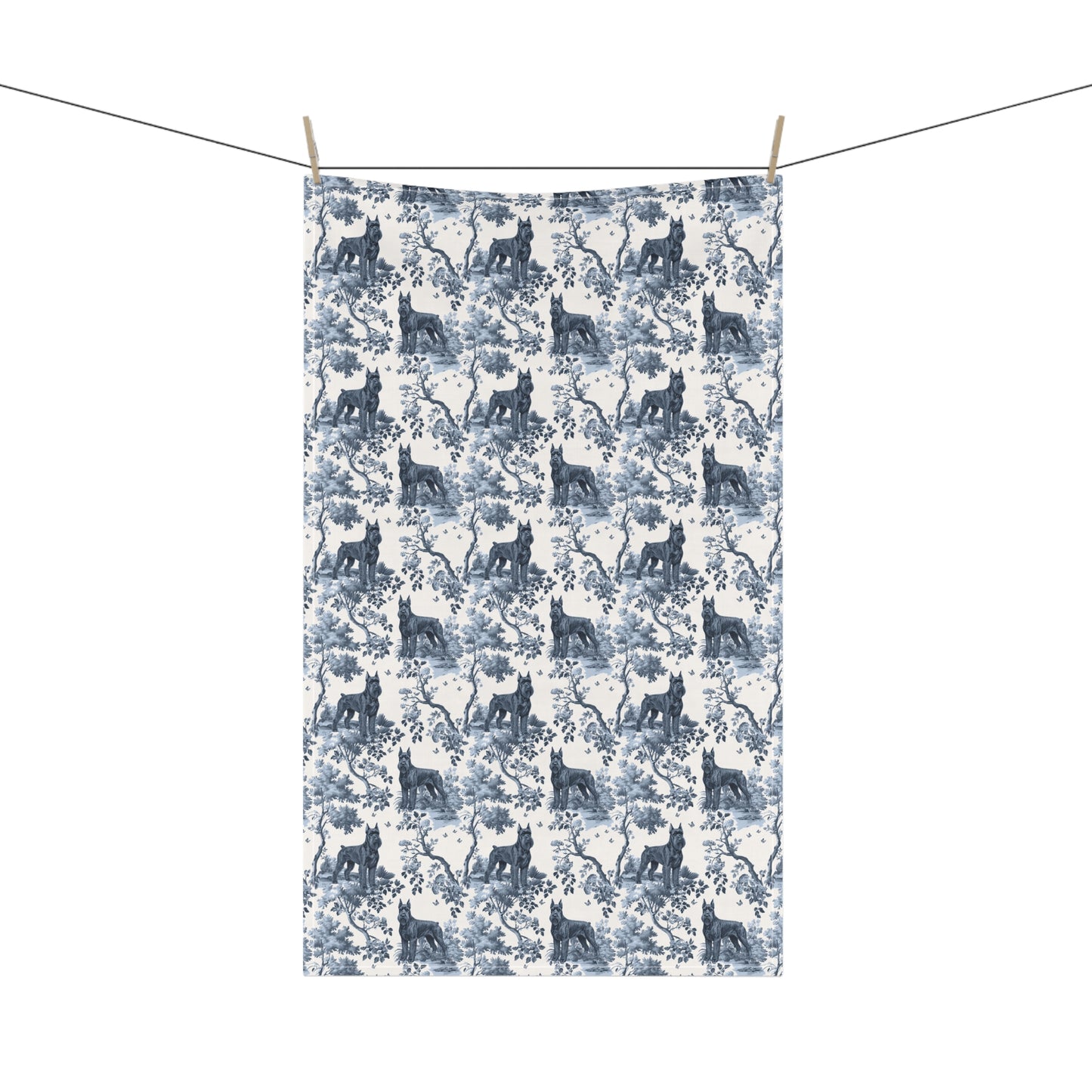 Giant Schnauzer Cotton Tea Towels - Toile Pattern