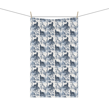Giant Schnauzer Cotton Tea Towels - Toile Pattern