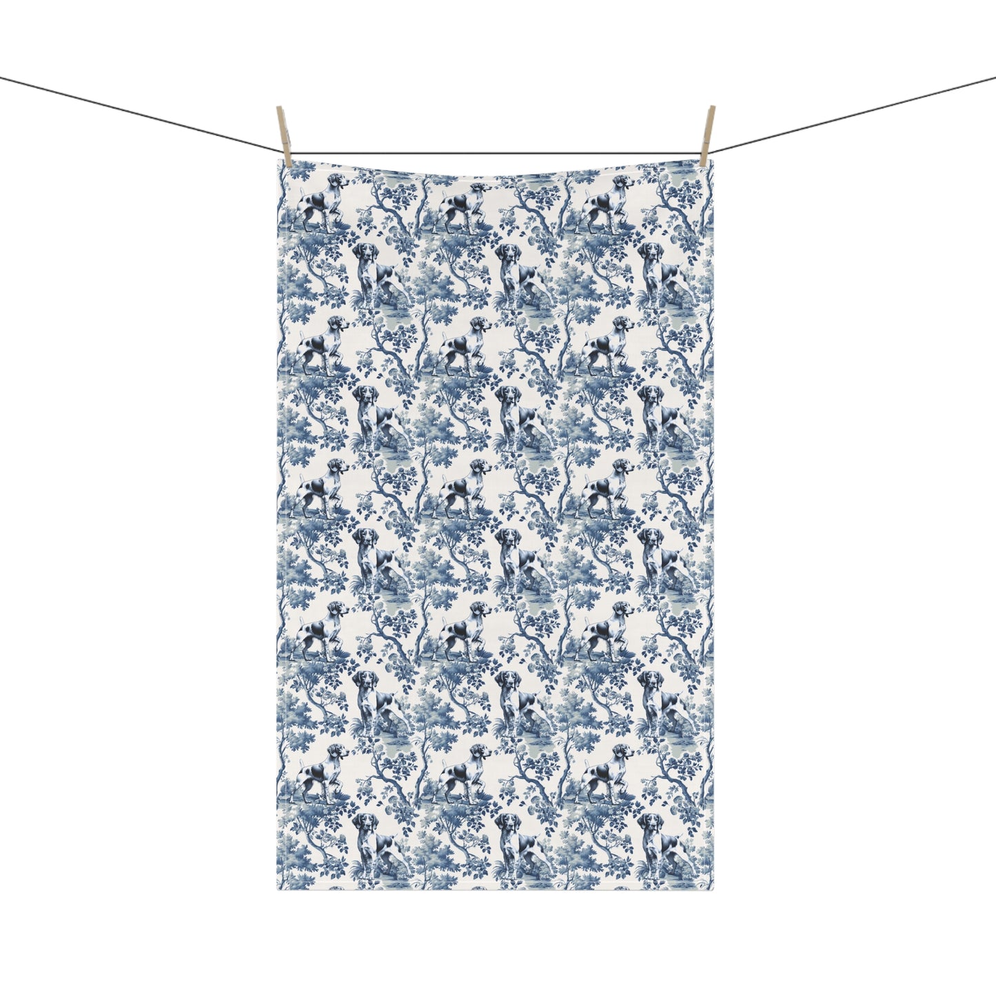 Brittany Spaniel Cotton Tea Towels -Toile Pattern