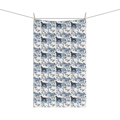 Gordon Setter Cotton Tea Towels - Toile Pattern