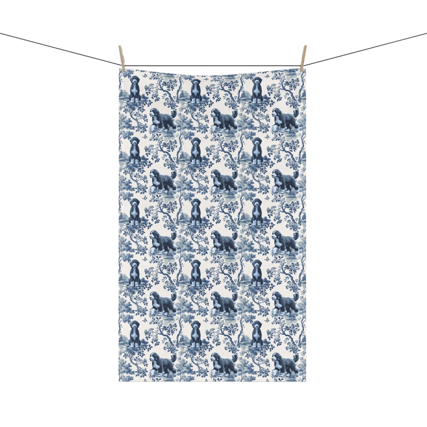 Sheepadoodle Cotton Tea Towels - Toile Pattern
