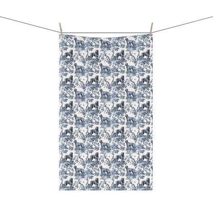 Irish Wolfhound Cotton Tea Towels - Toile Pattern
