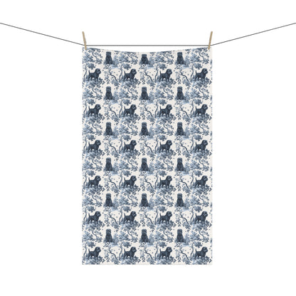 Affenpinscher Cotton Tea Towels - Toile Pattern