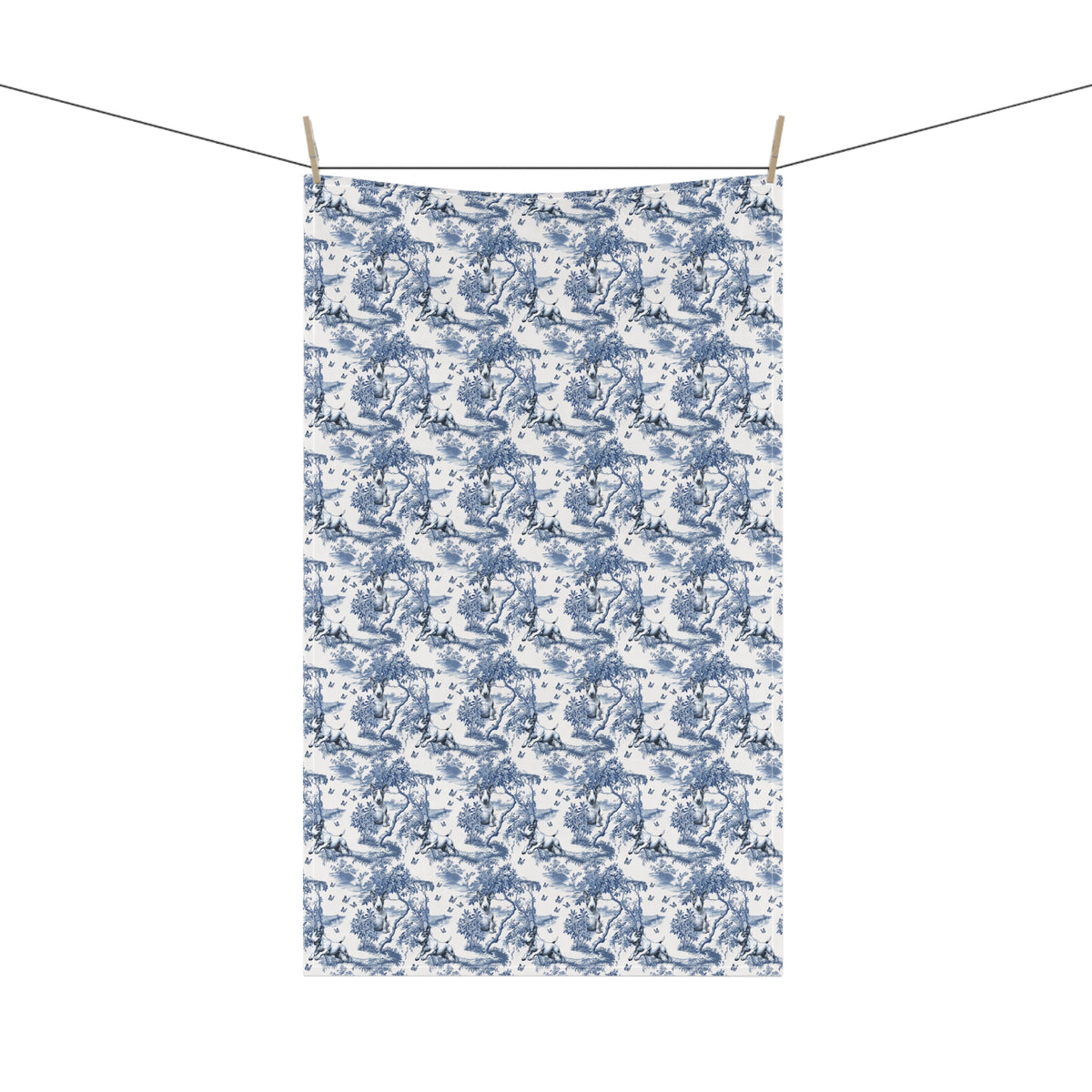 Bull Terrier Garden Toile tea towel