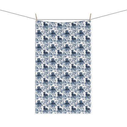 Rottweiler Cotton Tea Towels - Toile Pattern