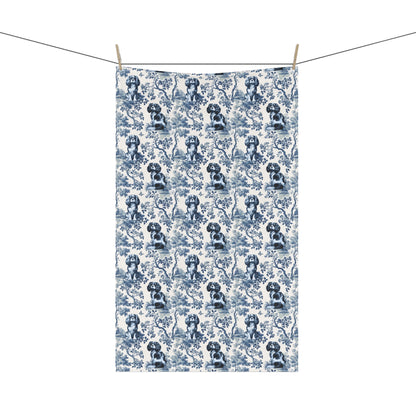 Cavalier King Charles Spaniel Cotton Tea Towels -Toile Pattern