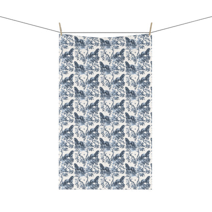 Friesian Horse Cotton Tea Towels - Toile Pattern