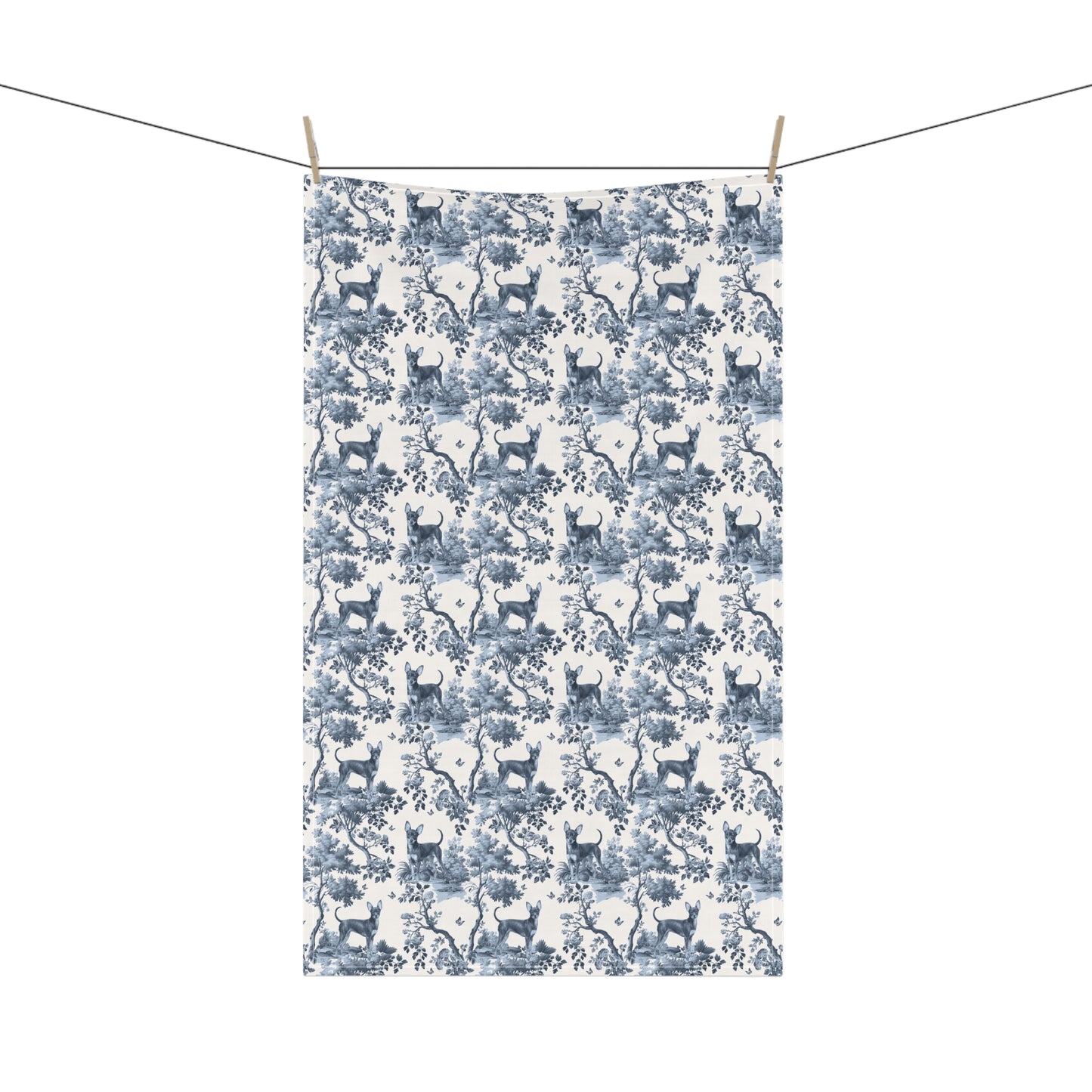Russian Toy Shortcoat Cotton Tea Towels - Toile Pattern