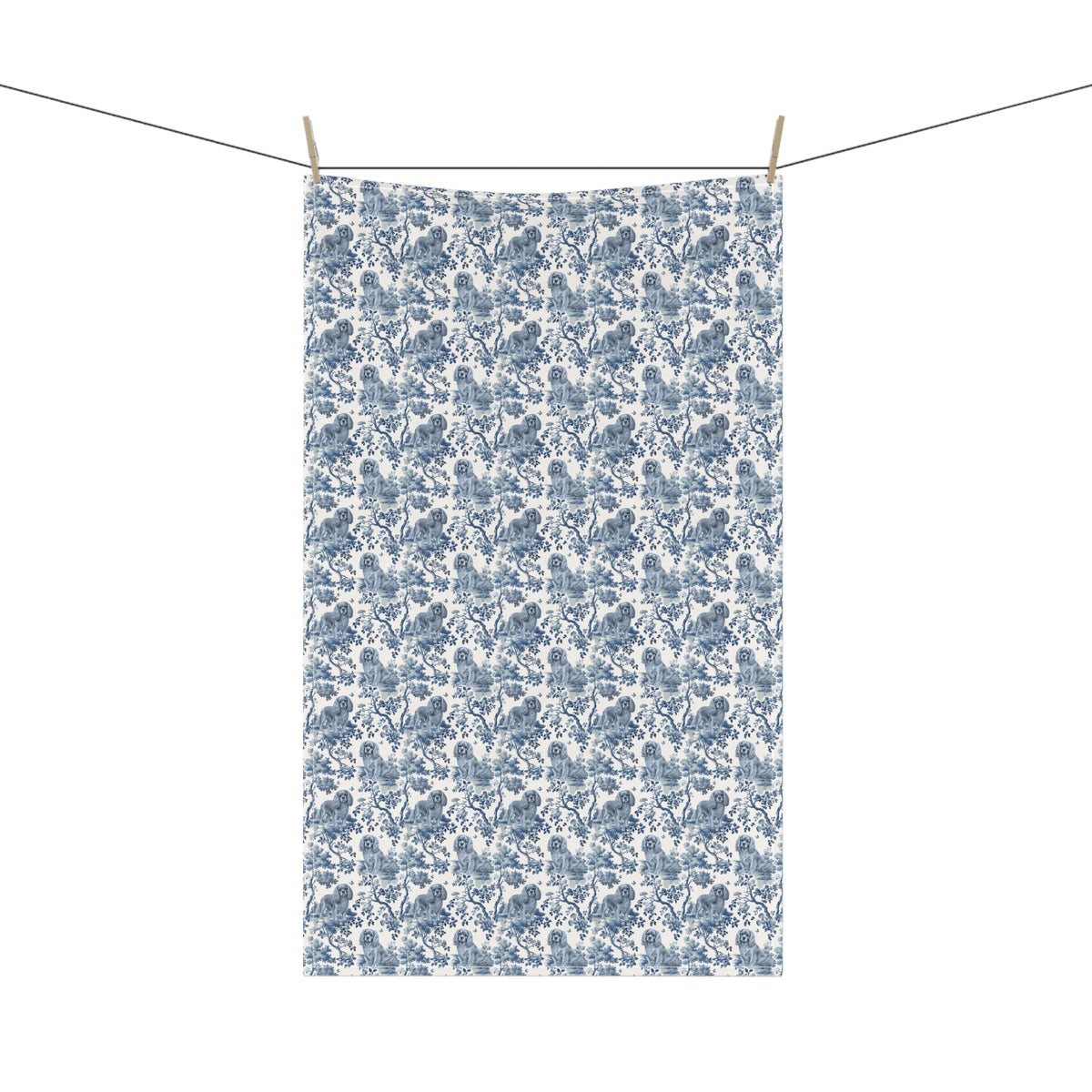 Cavalier King Charles Spaniel Ruby Garden Toile tea towel