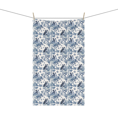 English Bulldog Cotton Tea Towels -Toile Pattern