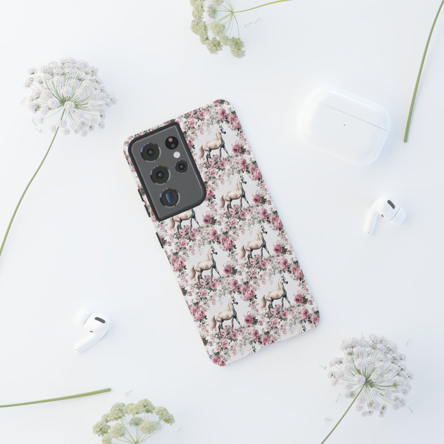 Arabian Horse Phone Case - Floral Rose Pattern