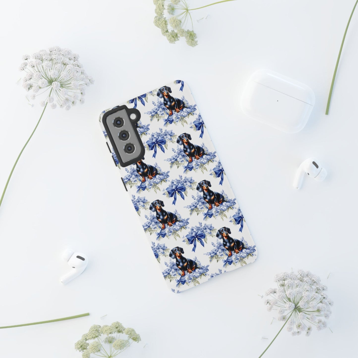 Dachshund Phone Case - Toile Pattern