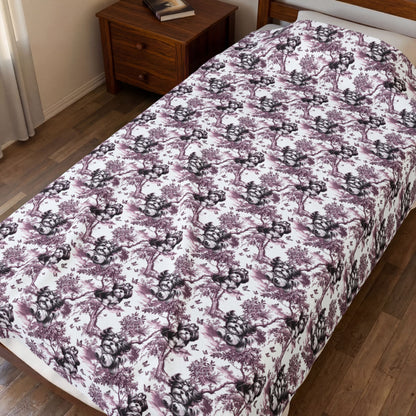 Shih Tzu Blanket - Pink Toile Pattern