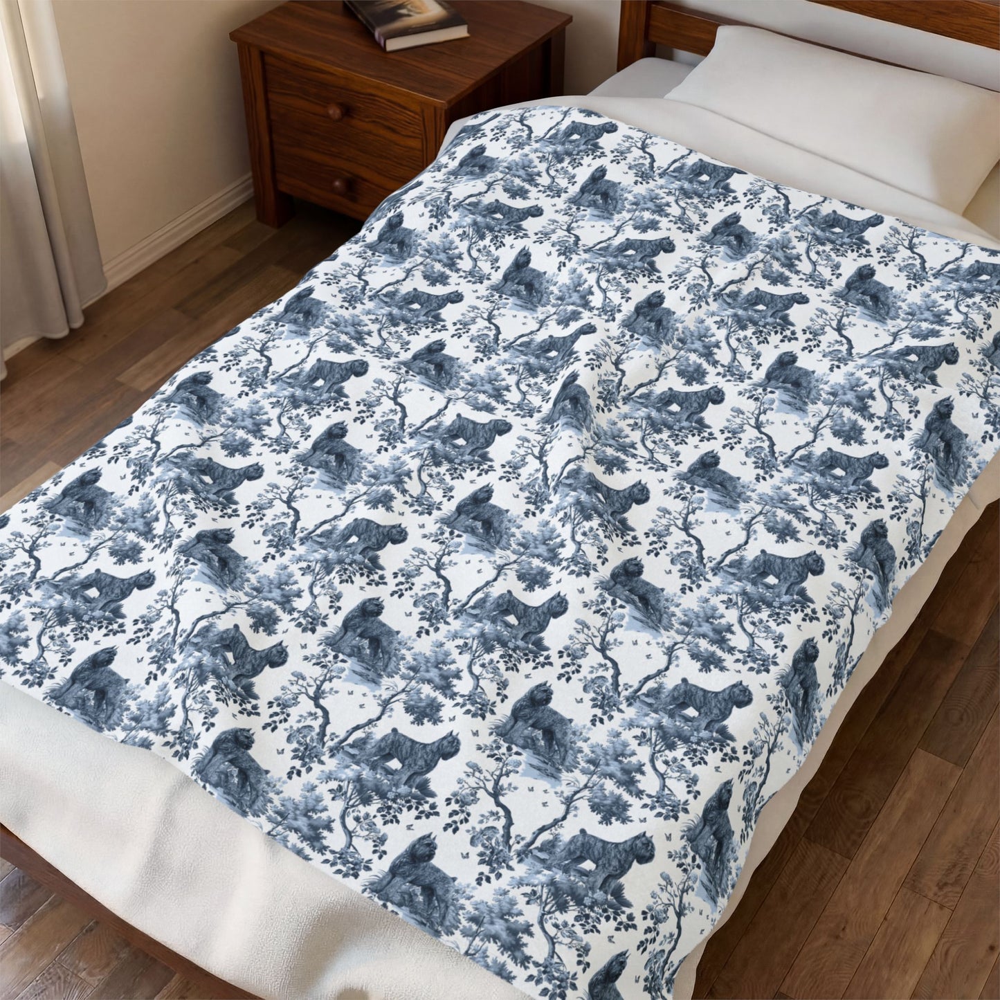 Bouvier des Flandres (Cropped) Blanket - Toile Pattern