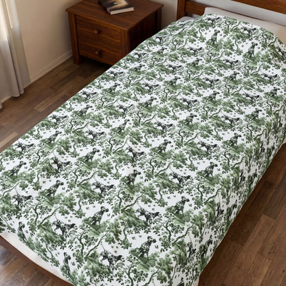 Dalmatian Blanket - Sage Green Toile Pattern