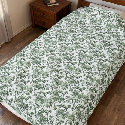 Horse Blanket - Sage Green Toile Pattern