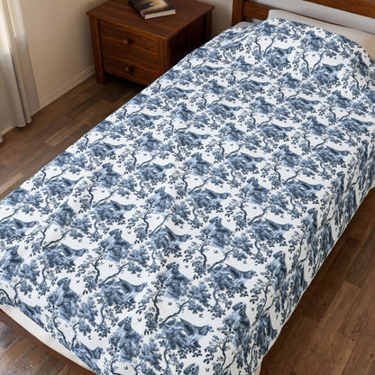 English Cocker Spaniel Blanket - Toile Pattern