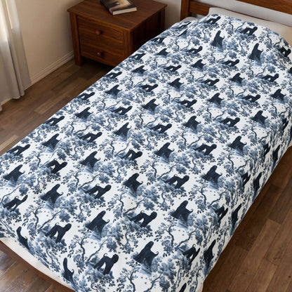 Afghan Hound (black) Blanket - Toile Pattern