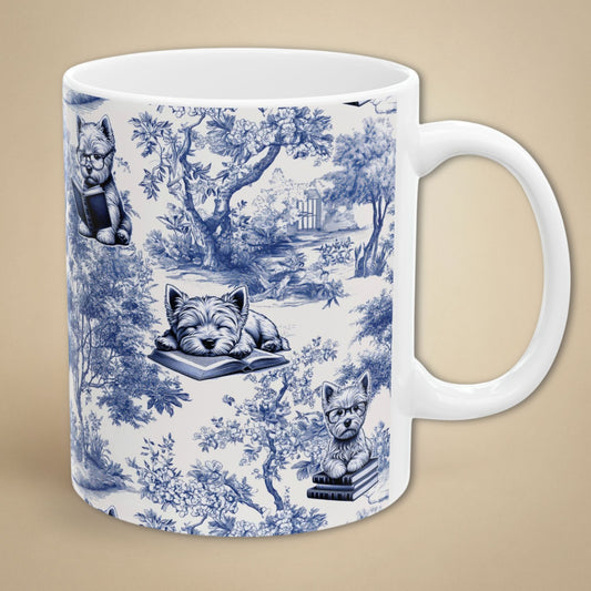 West Highland Terrier Mug - Toile Reading