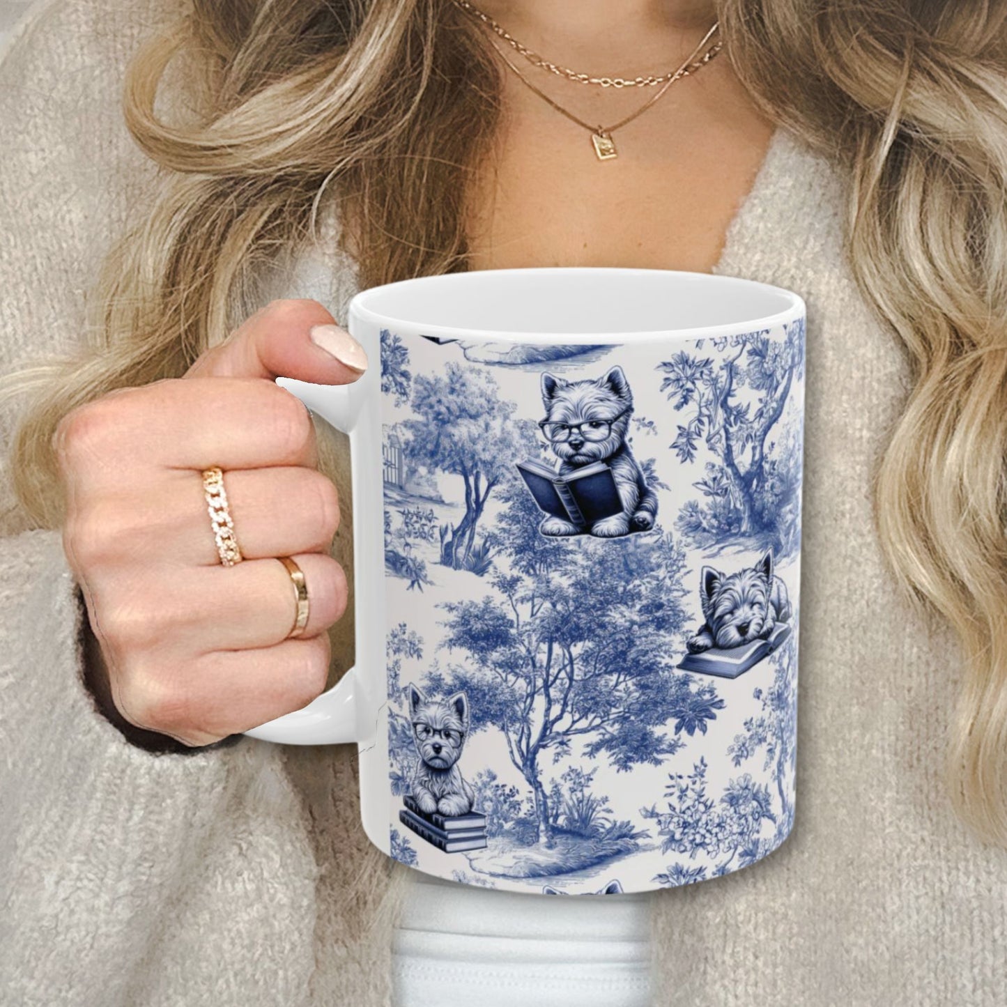 West Highland Terrier Mug - Toile Reading